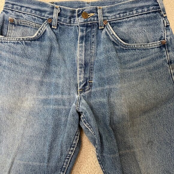 Vintage Lee Stonewashed Light Blue Jeans 34x30 Mens Union Label 100% Cotton USA - Picture 3 of 12